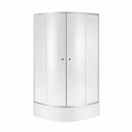 Lidz Latwa SC80x80.SAT.MID.FR Душевая кабина полукруглая, стекло Frost 4 мм + Lidz Душевой поддон KAPIELKA ST80x80x26, с панелью