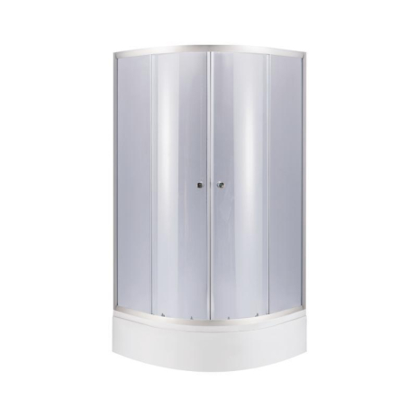 Lidz Latwa SC80x80.SAT.MID.GR Душова кабіна напівкругла, скло тон. 4 мм + Lidz Душовий піддон KAPIELKA