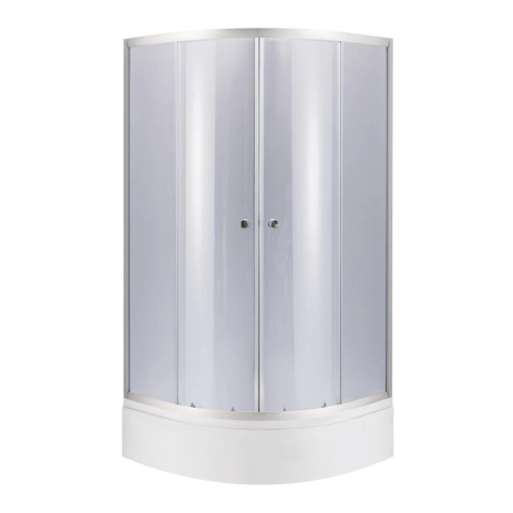 Lidz Latwa SC90x90.SAT.MID.GR Душевая кабина полукруглая, стекло тон. 4 мм + Lidz Душевой поддон KAPIELKA, 2 в 1