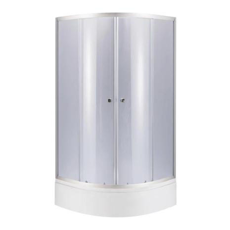 Lidz Latwa SC90x90.SAT.MID.GR Душова кабіна полукругла, скло тон. 4 мм + Lidz Душовий піддон KAPIELKA, 2 в 1