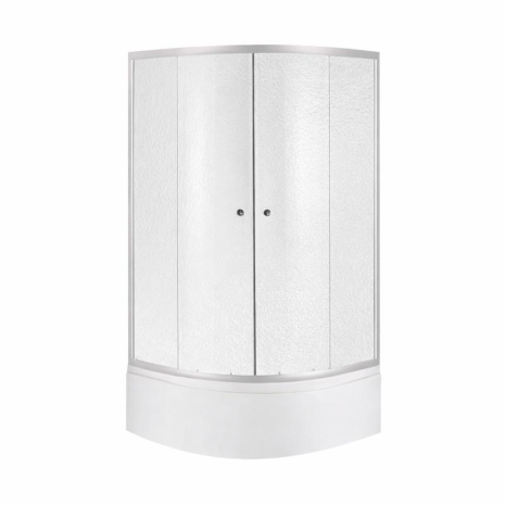 Lidz Latwa SC80x80.SAT.HIGH.FR Душова кабіна напівкругла, скло Frost 4 мм + Lidz Душовий піддон KAPIELKA