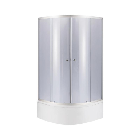 Lidz Latwa SC80x80.SAT.HIGH.GR Душевая кабина полукруглая, стекло тонкое 4 мм + Lidz Душевой поддон KAPIELKA, 80x80 см