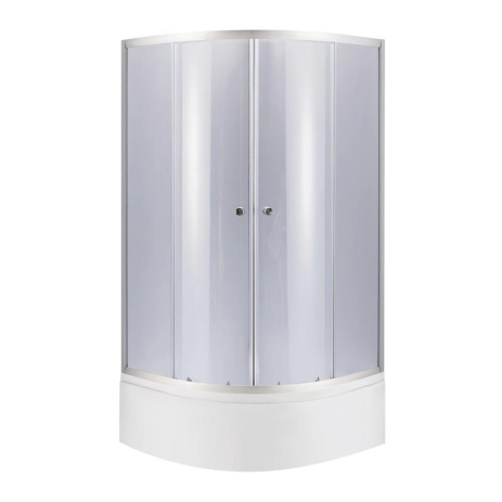 Lidz Latwa SC90x90.SAT.HIGH.GR Душевая кабина полукруглая, стекло тон 4 мм + Lidz Душевой поддон KAPIELKA, 2 в 1