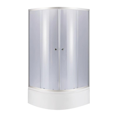 Lidz Latwa SC90x90.SAT.HIGH.GR Душова кабіна півкругла, скло тон 4 мм + Lidz Душовий піддон KAPIELKA, 2 в 1