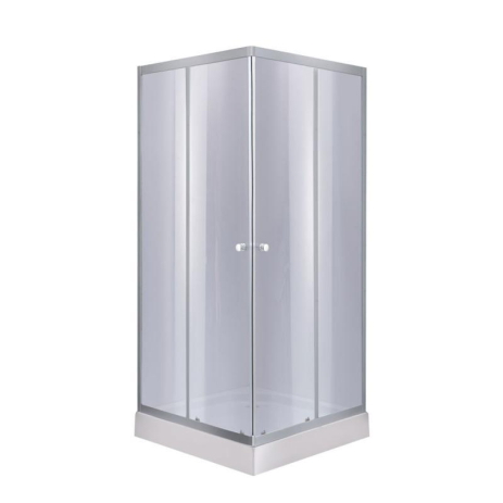 Душова кабіна Lidz Wawel SC80x80.SAT.LOW.GR, скло тон. 4 мм + Lidz Душовий піддон KAPIELKA ST80x80х14, квадратна форма