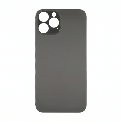Заднее стекло корпуса для Apple iPhone 12 Pro Max тёмно-серое (Graphite) (Big hole)