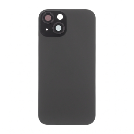 Заднее стекло корпуса для Apple iPhone 15 Plus Black (чёрное) с рамкой и стеклом камеры
