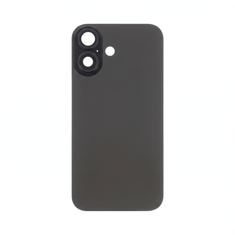 Заднее стекло корпуса для Apple iPhone 16 Black (чёрное) с рамкой и стеклом камеры