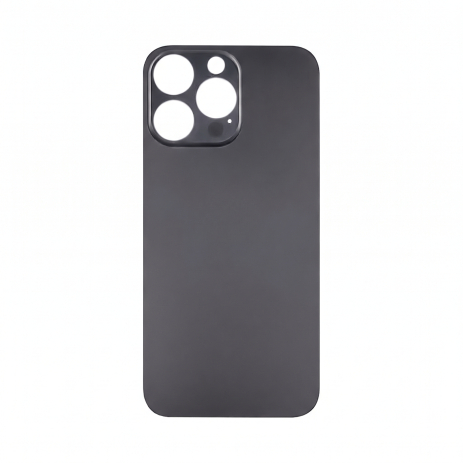 Заднее стекло корпуса для Apple iPhone 14 Pro Max Space black (тёмно-серое) (Big Hole)