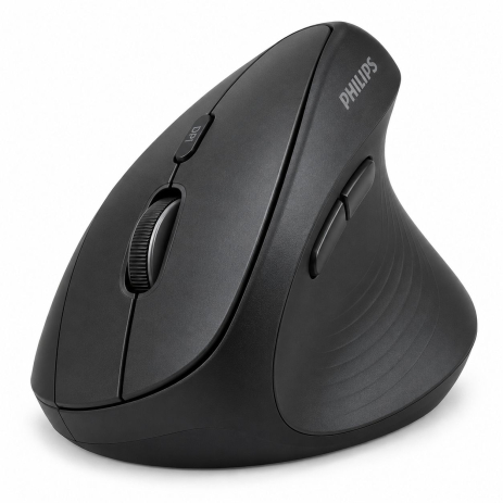 Вертикальна бездротова миша Philips MX820 (SPK7628) 1600 DPI, 2.4 ГГц, 6 кнопок, чорна