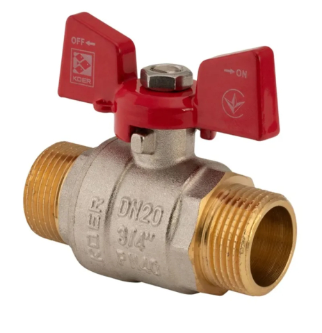 Кран кульовий KOER 3/4" ШШБ KR.219 нікельований для води, латунь (KR0158)