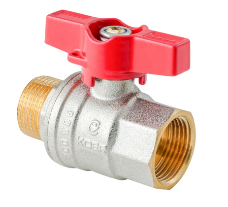 Кран кульовий ГШМ Koer Extreme KE.218-15 — 1/2" FM ручка "метелик" червона (KR5759)