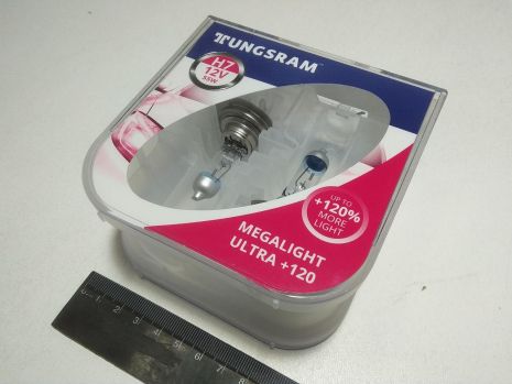 Лампа TUNGSRAM H7 12V 55W Megalight Ultra +120% (58520SNU.2PL) пара