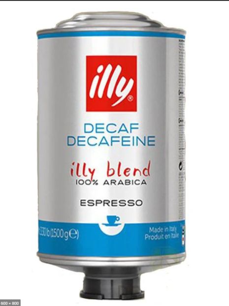 Кава в зернах illy Decaffeinated 1,5 кг кг ж/б Італія (Іллі у банку без кофеїну)