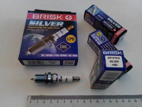 Свеча зажигания BRISK Silver DR15YS9 (Lanos 1.6) (для газ.оборуд.) к-т, Чехия