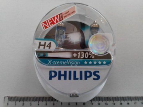 Лампа PHILIPS H4 12v 60/55-43 X-treme Vision (+130%) (12342 XV New) пара