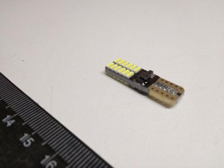 Лампа светодиод б/ц 12V W5W T10 24SMD "обманка" белая