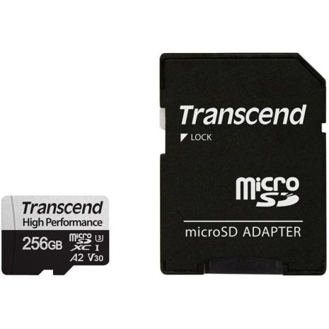 Карта пам'яті MicroSDXC 256GB UHS-I/U3 Class 10 Transcend 330S R100/W60MB/s + SD-адаптер (TS256GUSD330S)