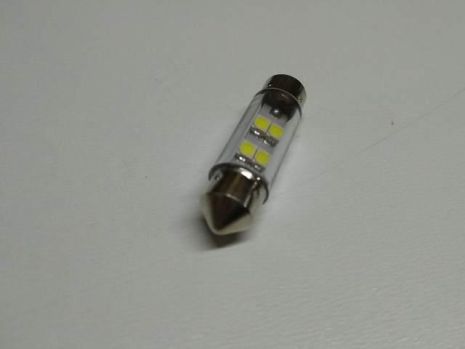 Лампа світлодіод с/ц МАЯК (12T11x36-W/4SMD) 12V C5W 36 мм AC 4SMD (35 х 28) біла