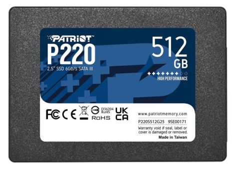 Накопичувач SSD 512GB Patriot P220 2.5" SATAIII TLC (P220S512G25)