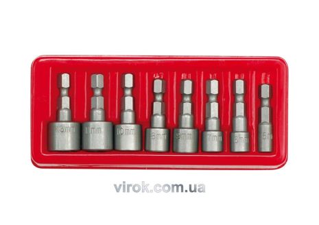 Насадки викруткові торцеві (біта) VOREL : HEX 1/4". M5-13 мм. Набір 8 шт. [25/50]