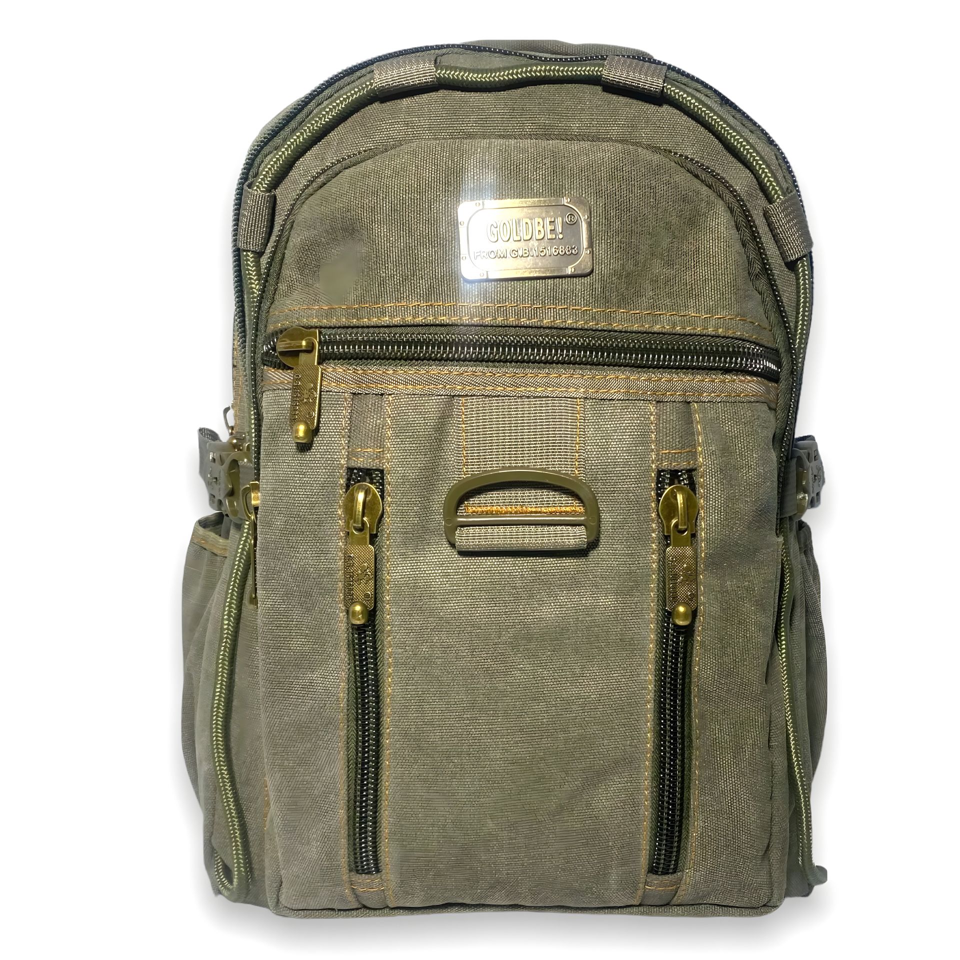 Брезентовий рюкзак хакі, 20 л, 3 відділення, бічні кишені Брезентовий рюкзак хакі, 20 л, 3 відділення, бічні кишені