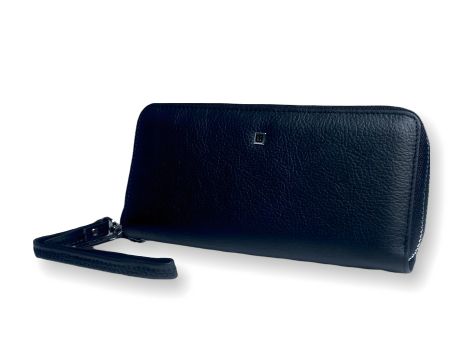 Чоловіче портмоне з натуральної шкіри, два основних відділи на блискавці