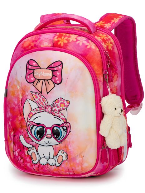 Школьный ранец на три отделения Winner One/Sky Name, розовый