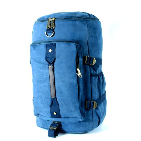Рюкзак-сумка брезентова, 25 л, синя, одне основне відділення, додаткові кишені