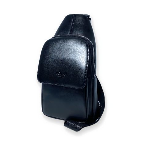 Чоловіча сумка-слінг із штучної шкіри, відділ один, кишеня під клапаном