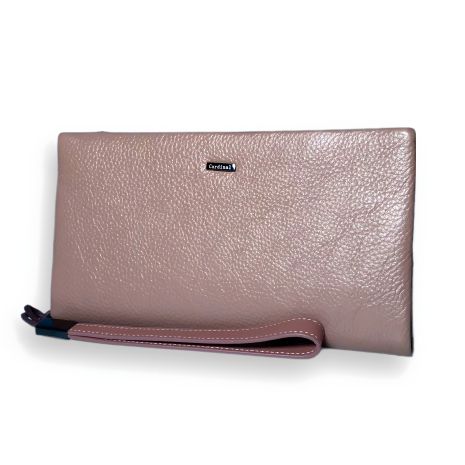 Элегантный кожаный кошелек, цвет пудра