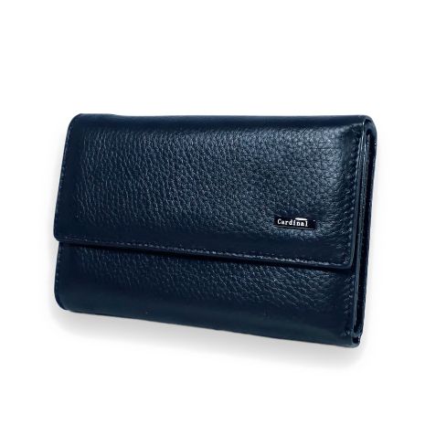 Женский кожаный кошелек с 2 отделами для купюр, черный цвет Женский кожаный кошелек с 2 отделами для купюр, черный цвет