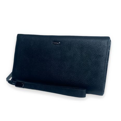 Женский кожаный кошелек на молнии, черный