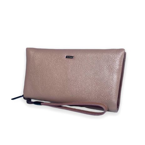Гаманець шкіряний з блискавкою, колір пудра Гаманець шкіряний з блискавкою, колір пудра