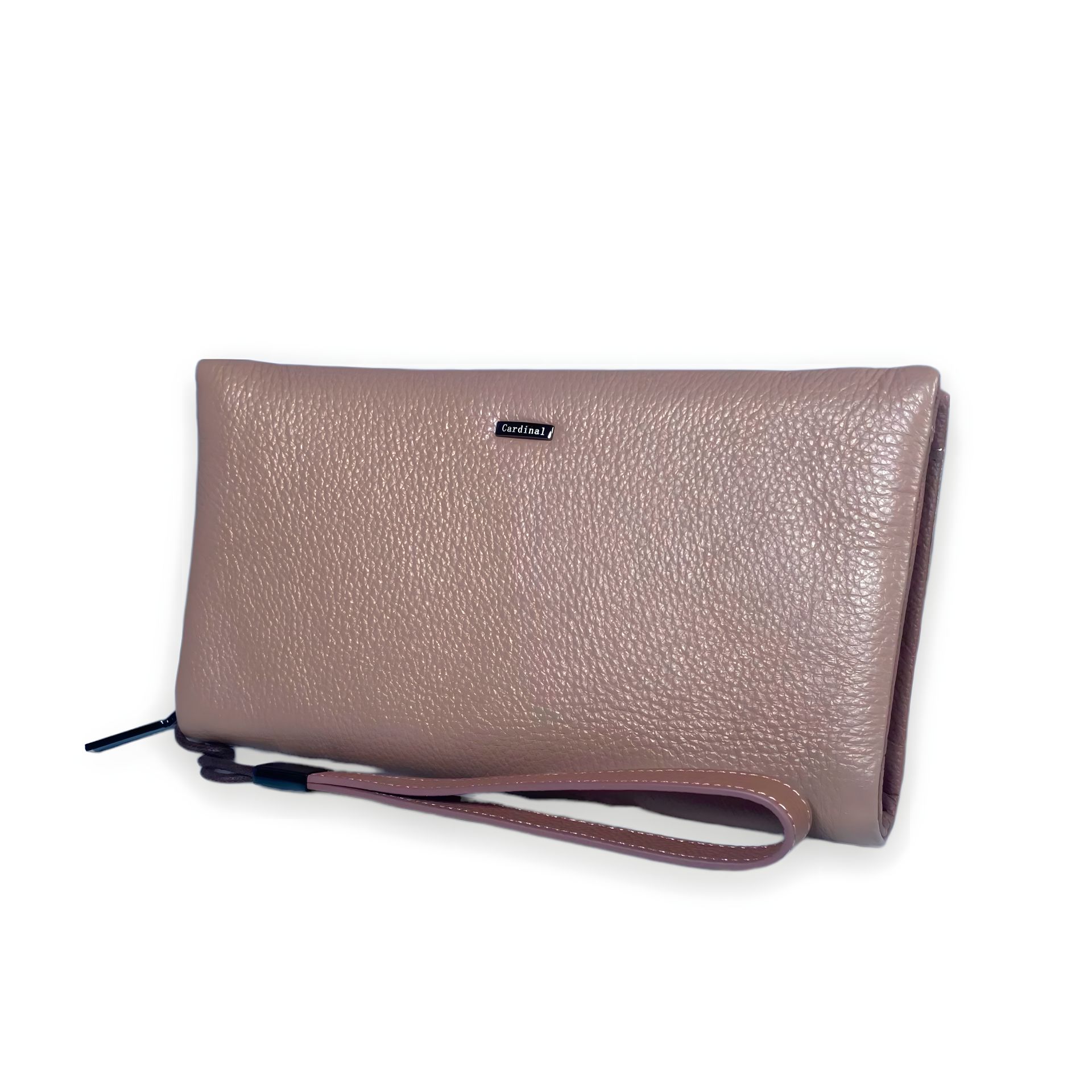 Гаманець шкіряний з блискавкою, колір пудра Гаманець шкіряний з блискавкою, колір пудра