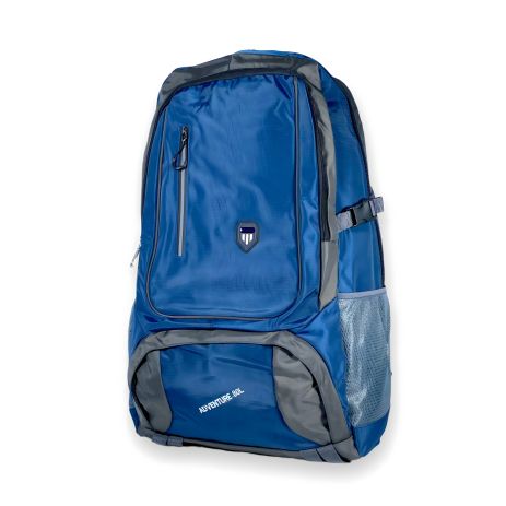 Туристический рюкзак 65 л, два отдела, внутренние карманы, нейлон, синий