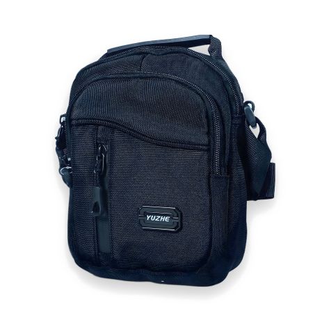 Черная сумка через плечо с двумя отделами и внутренним карманом Черная сумка через плечо с двумя отделами и внутренним карманом