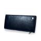 Мужской кожаный кошелек с 6 отделами для купюр, черный