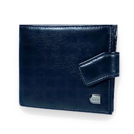 Компактный мужской кожаный кошелек, цвет черный