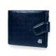 Компактный мужской кожаный кошелек, цвет черный