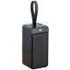 Повербанк XO PR159 (60000mAh / Out: 3xUSB-A 22.5W QC3.0, Type-C PD 20W / In: Lightning, micro-USB, Type-C 18W ) с LED Дисплеем и фонариком, Чёрный