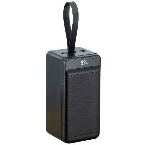 Повербанк XO PR159 (60000mAh/Out: 3xUSB-A 22.5W QC3.0, Type-C PD 20W/In: Lightning, micro-USB, Type-C 18W) з LED Дисплеєм та ліхтариком, Чорний