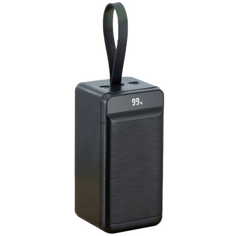 Черный повербанк с LED-дисплеем и фонариком XO PR159 (60000mAh, 3xUSB-A 22.5W QC3.0, Type-C PD 20W, Lightning, micro-USB, Type-C 18W)