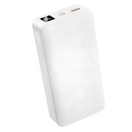 Повербанк XO PR144 (20000mAh / Out: USB-A 22.5W QC3.0, Type-C PD 20W / In: Lightning, Type-C 18W) з LED Дисплеєм, Білий