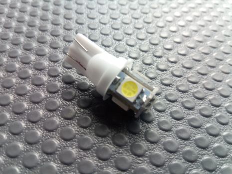 Лампа світлодіод 12V W5W T10 5SMD (50 х 50) біла