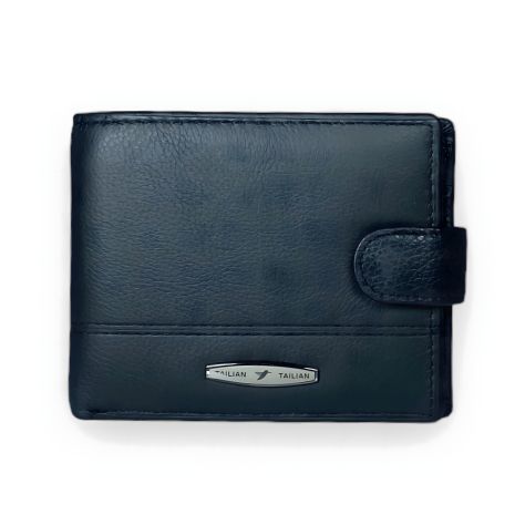 Чорний чоловічий гаманець з натуральної шкіри