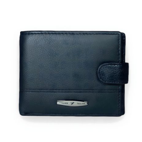 Чорний чоловічий гаманець з натуральної шкіри Чорний чоловічий гаманець з натуральної шкіри