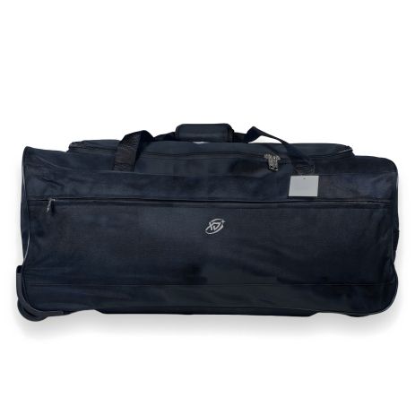 Черная дорожная сумка на колесах, один отдел, 72 литра, две ручки