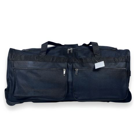 Черная дорожная сумка на колесах, 92 л, с двумя ручками