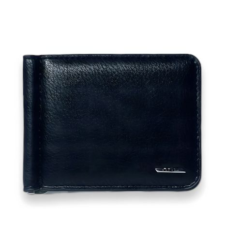 Кусочек кожаного зажима для купюр, с одним отделением, черного цвета